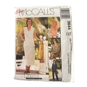 MCCALLS 3644 SIZE 6 8 10 12 MISSES Business CASUAL TOP PANTS SKIRT BELT DRESS